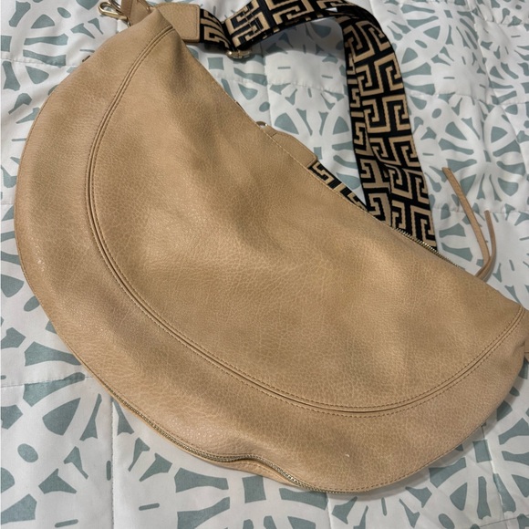 Urban Originals Tan Shoulder Bag with Patterned Strap - Picture 1 of 5